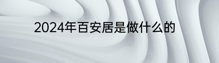 2024年百安居是做什么的