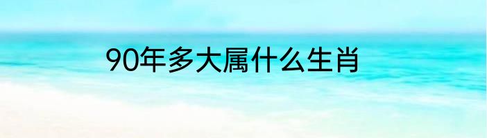 90年多大属什么生肖