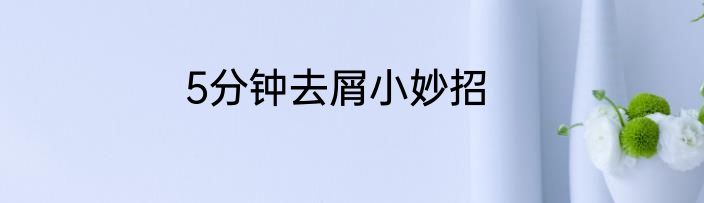 5分钟去屑小妙招