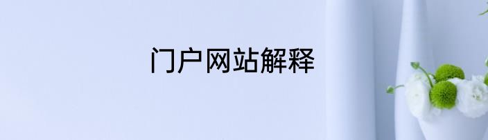 门户网站解释
