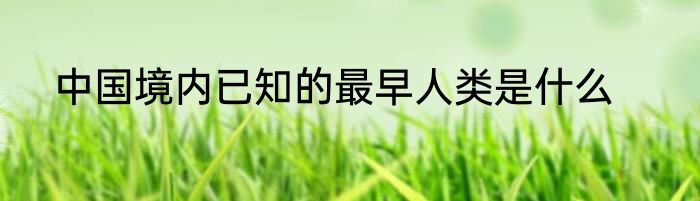 中国境内已知的最早人类是什么