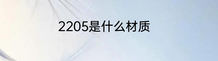 2205是什么材质