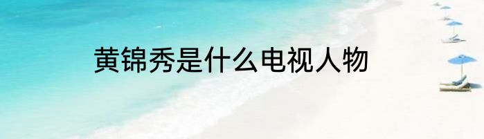 黄锦秀是什么电视人物