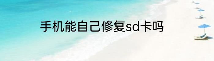 手机能自己修复sd卡吗