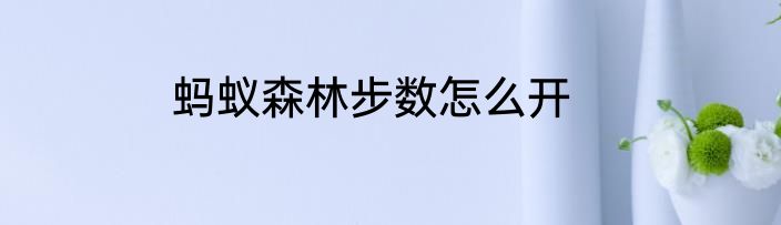 蚂蚁森林步数怎么开