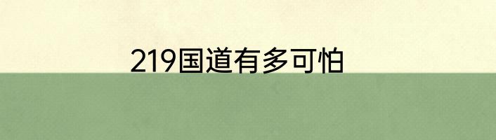 219国道有多可怕