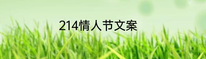 214情人节文案