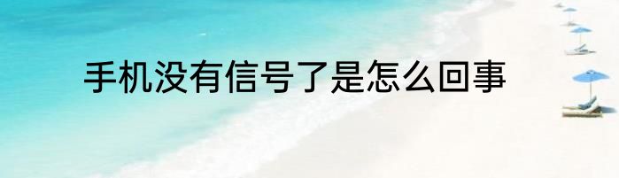 手机没有信号了是怎么回事