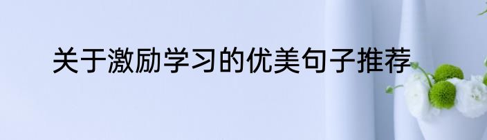 关于激励学习的优美句子推荐