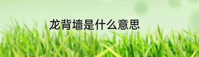 龙背墙是什么意思