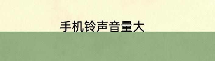 手机铃声音量大