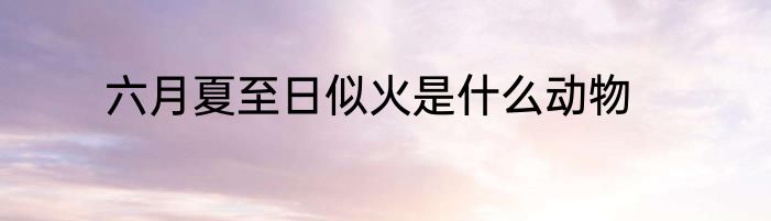 六月夏至日似火是什么动物