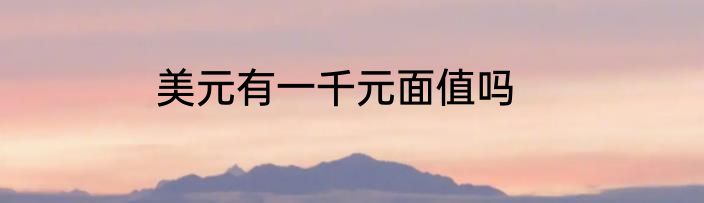 美元有一千元面值吗