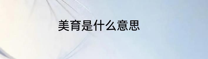 美育是什么意思