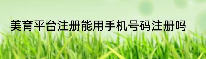 美育平台注册能用手机号码注册吗