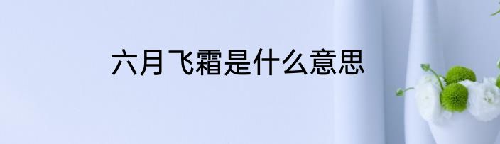 六月飞霜是什么意思