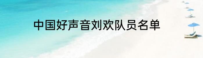 中国好声音刘欢队员名单