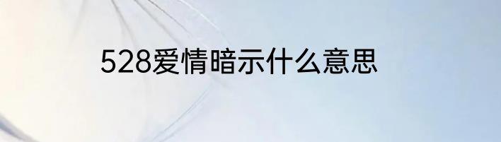 528爱情暗示什么意思