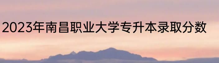 2023年南昌职业大学专升本录取分数