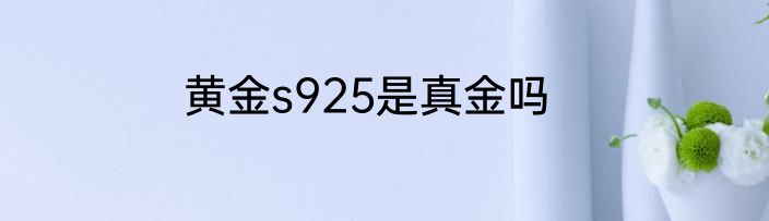 黄金s925是真金吗