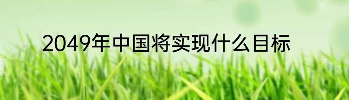 2049年中国将实现什么目标