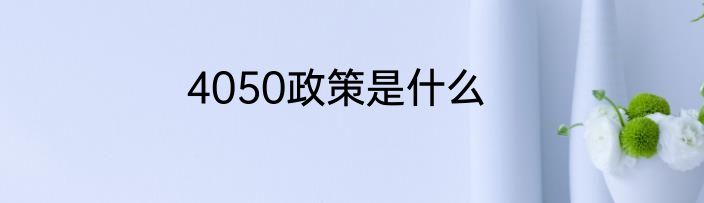 4050政策是什么