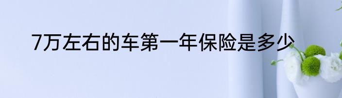 7万左右的车第一年保险是多少