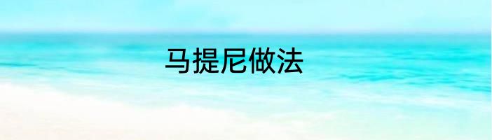 马提尼做法