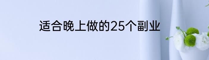 适合晚上做的25个副业