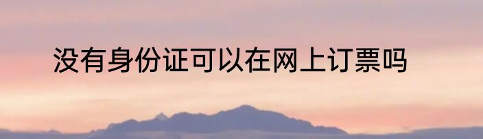 没有身份证可以在网上订票吗