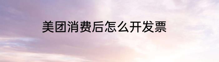 美团消费后怎么开发票