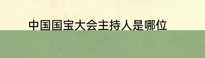 中国国宝大会主持人是哪位