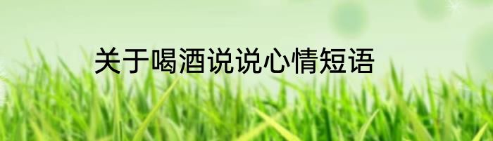 关于喝酒说说心情短语
