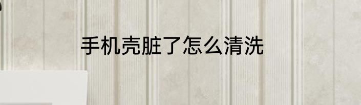 手机壳脏了怎么清洗