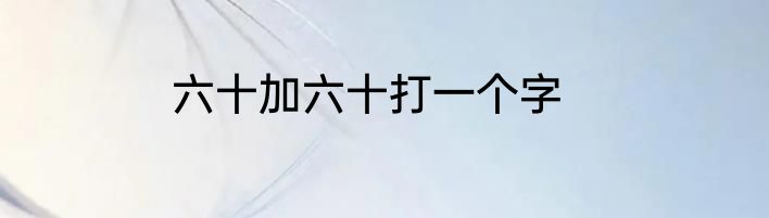 六十加六十打一个字