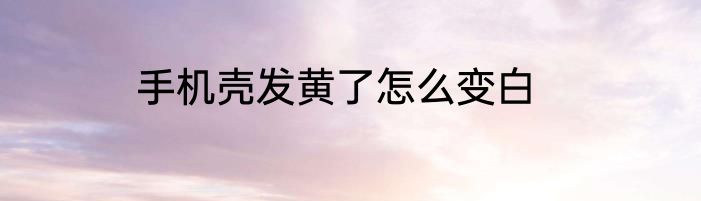 手机壳发黄了怎么变白