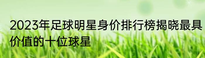 2023年足球明星身价排行榜揭晓最具价值的十位球星