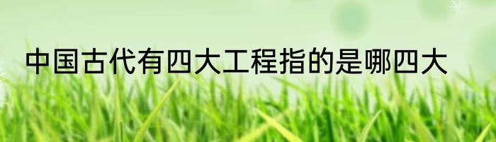中国古代有四大工程指的是哪四大