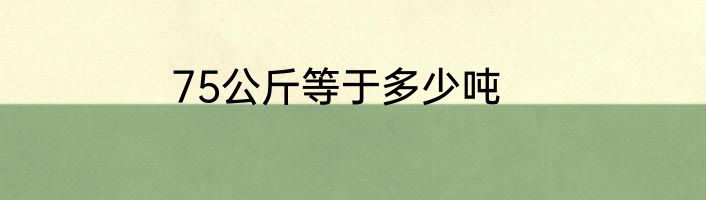 75公斤等于多少吨