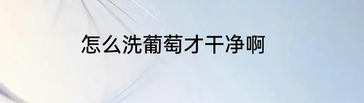 怎么洗葡萄才干净啊