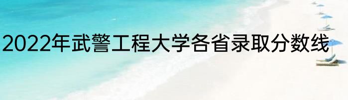 2022年武警工程大学各省录取分数线
