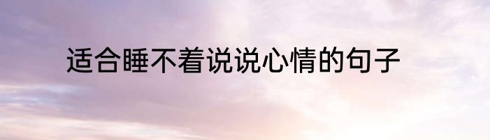 适合睡不着说说心情的句子