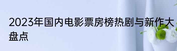 2023年国内电影票房榜热剧与新作大盘点