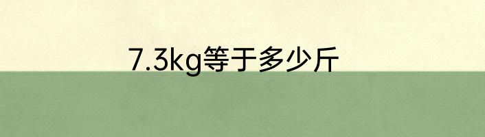 7.3kg等于多少斤