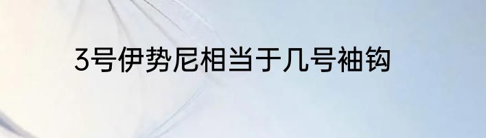 3号伊势尼相当于几号袖钩