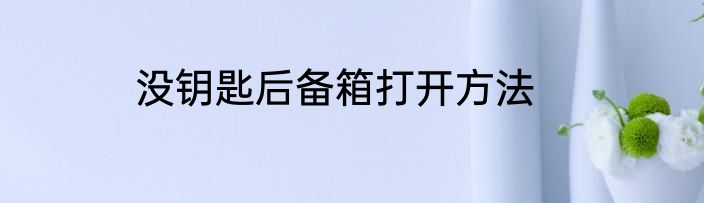 没钥匙后备箱打开方法