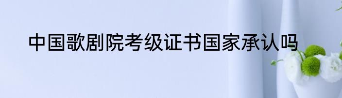 中国歌剧院考级证书国家承认吗