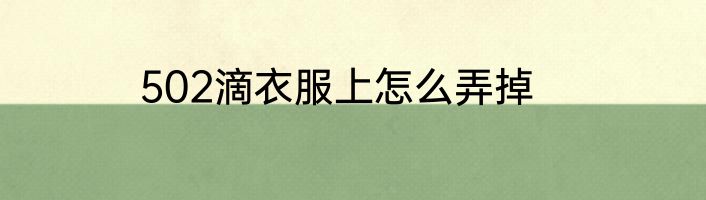 502滴衣服上怎么弄掉