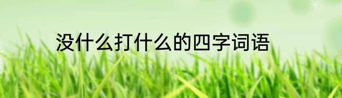 没什么打什么的四字词语