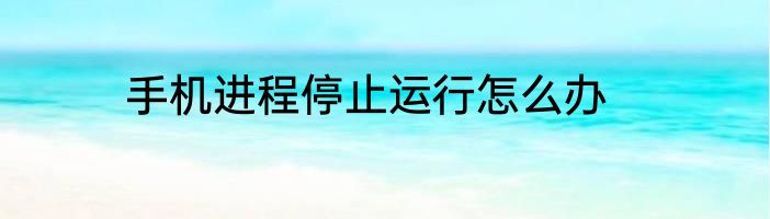 手机进程停止运行怎么办
